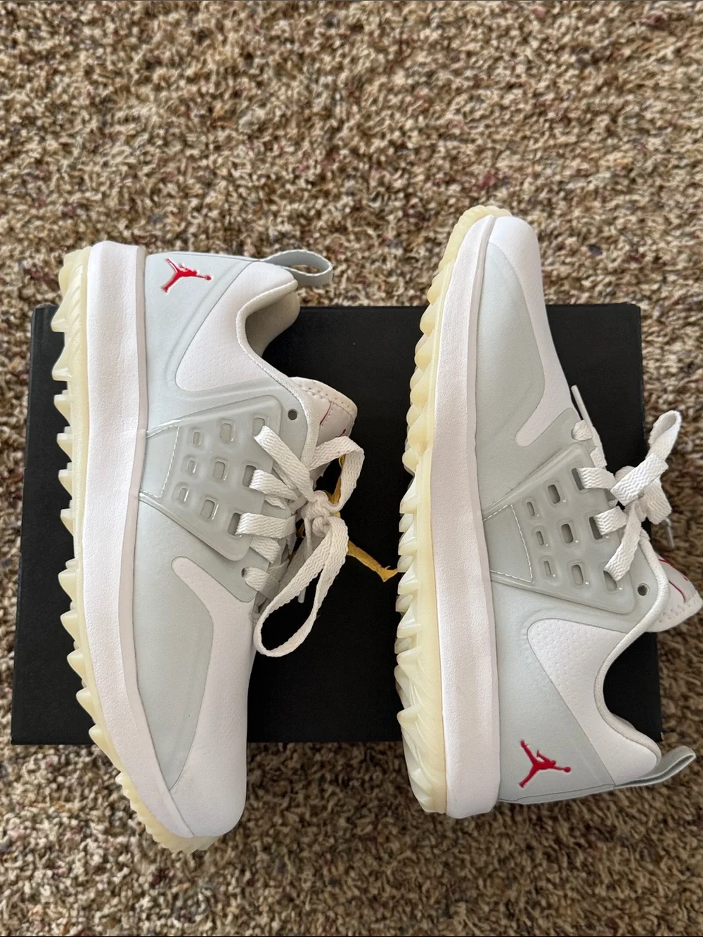 Nike Jordan Grind Golf Shoes | White/Pure Platinum/University Red | M 5.5 W 7